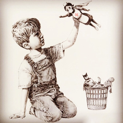 اثر جدیدی از بنکسی در یک بیمارستان عمومی