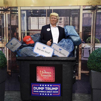 دونالد ترامپ به سطل زباله‌ای در برلین منتقل شد!